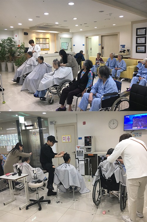 박승철헤어스투디오 안산홈플러스점, 이편안 인천요양병원 어르신들 위한 미용봉사