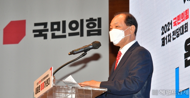 [헤럴드pic] 인사말하는 황우여 국민의힘 선거관리위원장