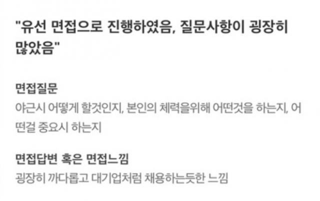 대기업 채용 느낌…열정페이 논란 강민경 회사 면접 후기