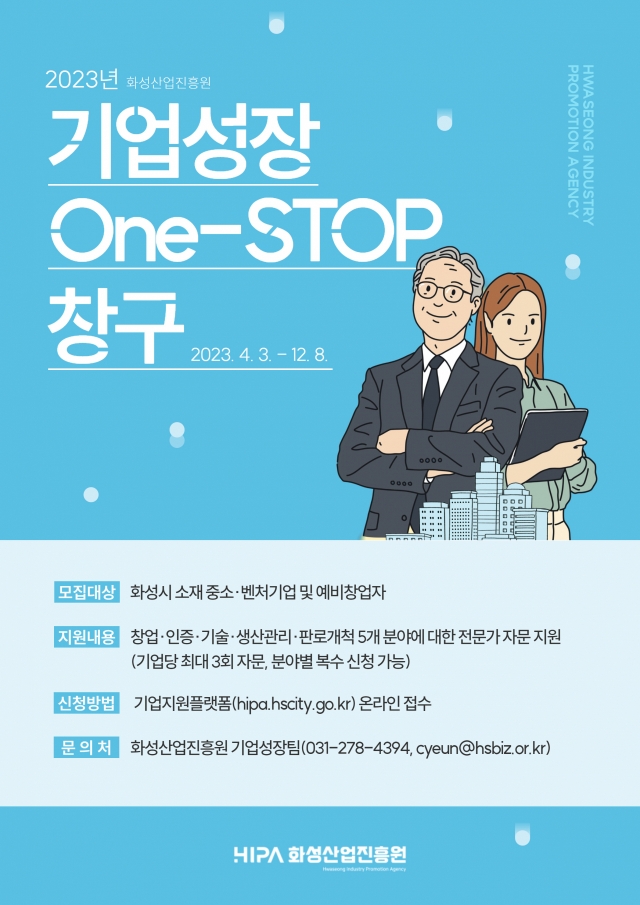 화성산업진흥원, 기업성장 One-STOP 창구 기업 모집