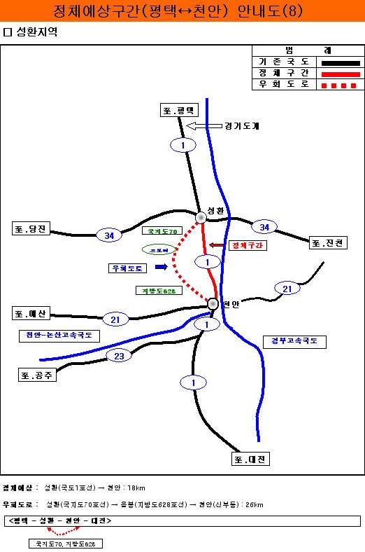 (추석 정체구간)충청: 평택↔천안