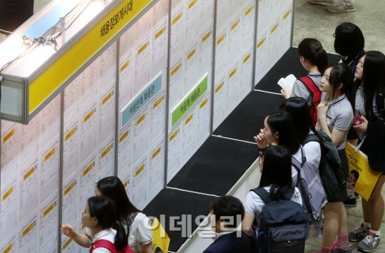 [포토]채용정보 게시판 살펴보는 취업준비생들