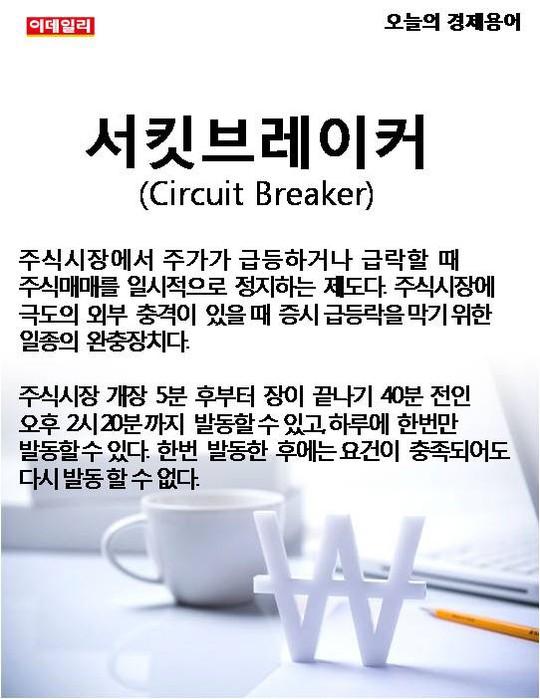 [카드뉴스] 오늘의 경제용어 - 서킷브레이커(Circuit Breaker)