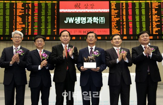[포토] JW생명과학(주) 유가증권시장 신규상장기념식