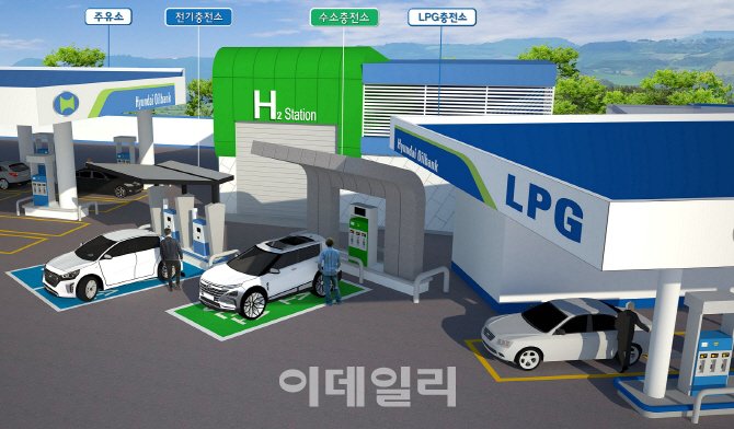 충전·주유 한곳서…오일뱅크 국내 1호 복합에너지스테이션 오픈