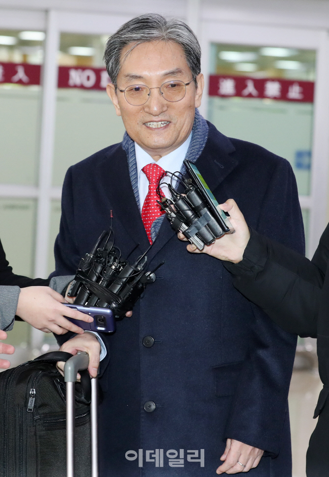 [포토]대통령 비서실장으로 내정된 노영민 주중국대사, 귀국