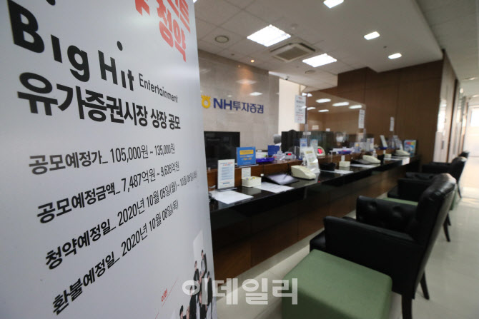 [포토]빅히트 엔터 공모주, 한산한 방문 청약