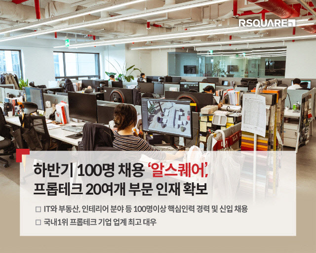 상업용 부동산 IT기업 알스퀘어, 27개 부문 100명 인재 공채