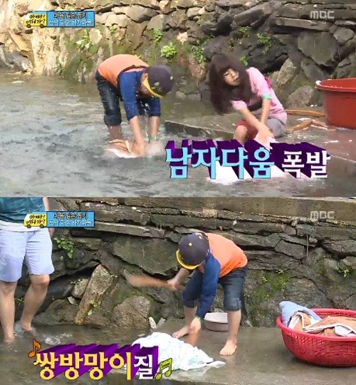 윤후 이불 빨래, 남다른 박자감각 돋보이는 ‘방망이질’