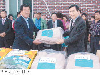 현대아산, 고성 수해가구 지원
