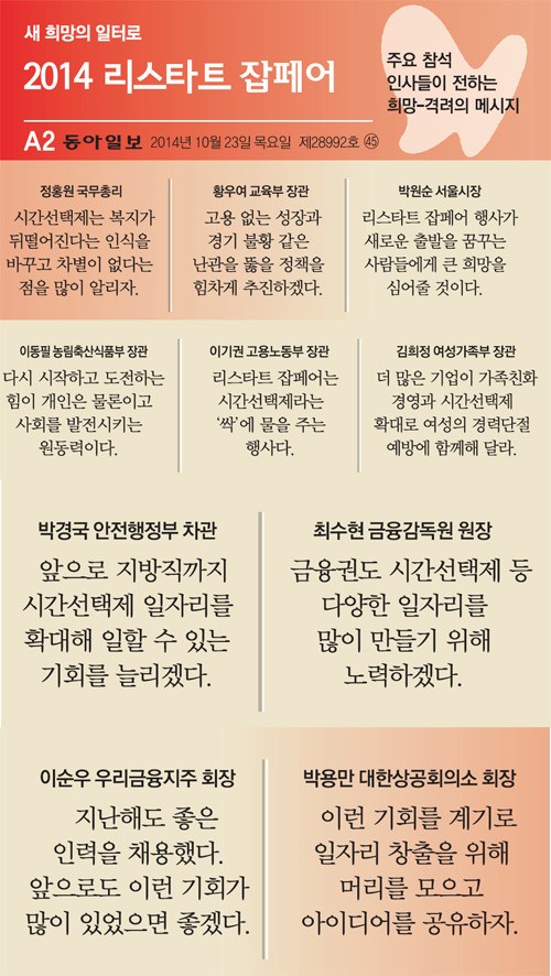 새 희망의 일터로… 2014 리스타트 잡페어