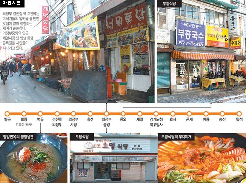 [수도권]부대찌개-국수… “이번 정차역은 맛집역입니다”