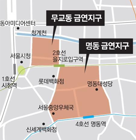 명동-무교동 전역 담배 못피운다