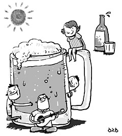 맥주 ‘날고’, 소주는 ‘기고’