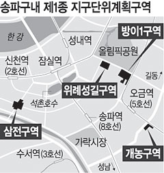 삼전·방이역 일대 ‘생활중심 권역’으로
