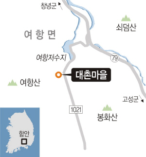 <1사1촌이 살기 좋은 마을 이끈다>‘여항산 골짜기’ 대촌마을은… 취나물 채취·곶감깎기… 저수지 따라 탐방로도 조성