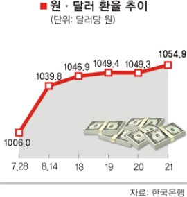 원·달러 환율 34개월만에 최고