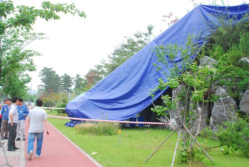 삼성코닝정밀 아산공장서 통근버스 추락