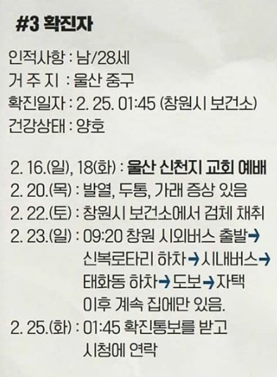 울산 추가확진자 이동경로 공개…울산 한울테크·카페 아마스리 등