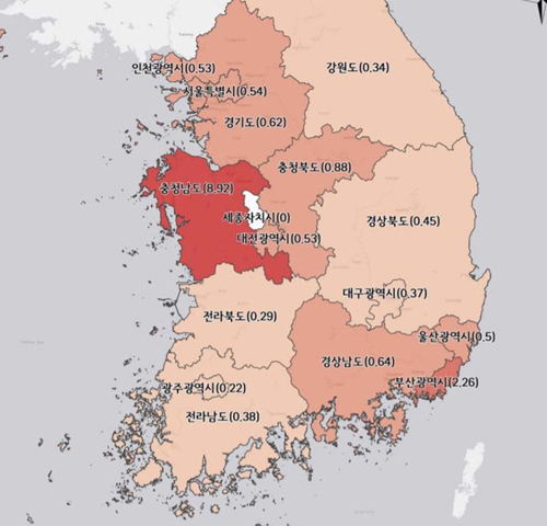 석면 피해자 가장 많은 곳은 충남… 홍성군 957명