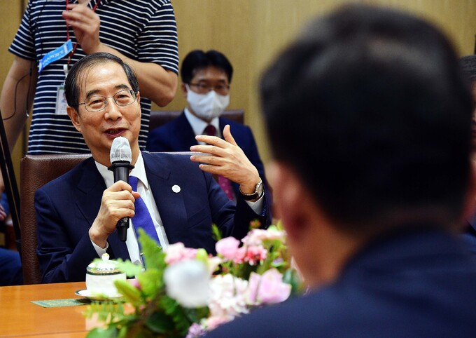 [포토] 김진표 국회의장 정기국회 앞두고 4부요인 초청 사전환담