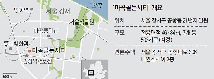 마곡지구와 생활시설·학군 공유… 공급가격은 더 싸