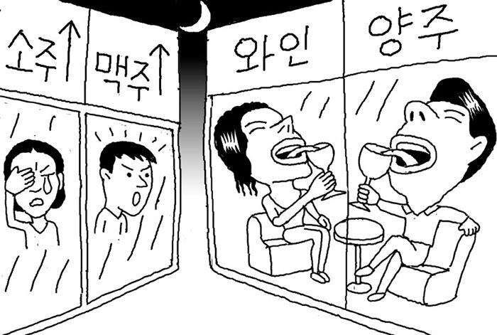 소맥값에 뿔난 청춘들 “이럴바엔 양주·와인”