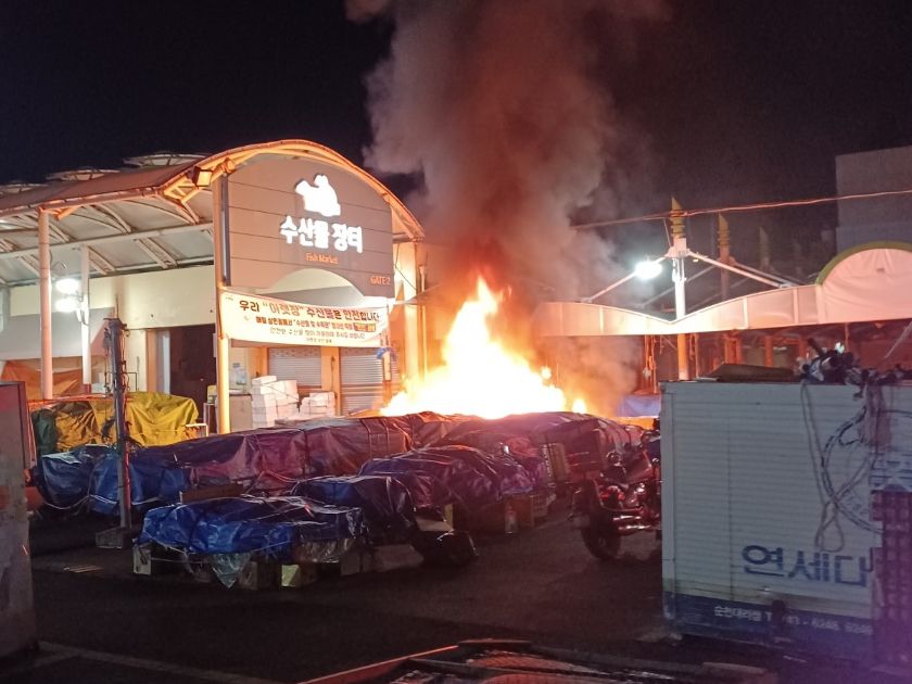 “몸에 기름 끼얹더니 불 붙였다”… 순천 시장서 신원미상男 분신 사망