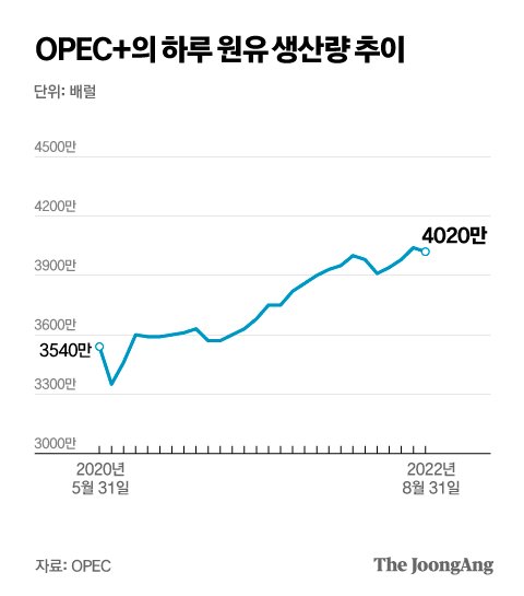 뒷목 잡는 중앙은행…OPEC+ 하루 원유 100만 배럴 감산 검토