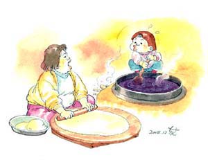 ‘큰손’ 지영이 엄마가 팥칼국수 잔치판을 별였다