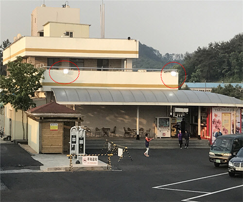 칠서(양평방향)휴게소 사각지역 고출력 LED 투광기 설치