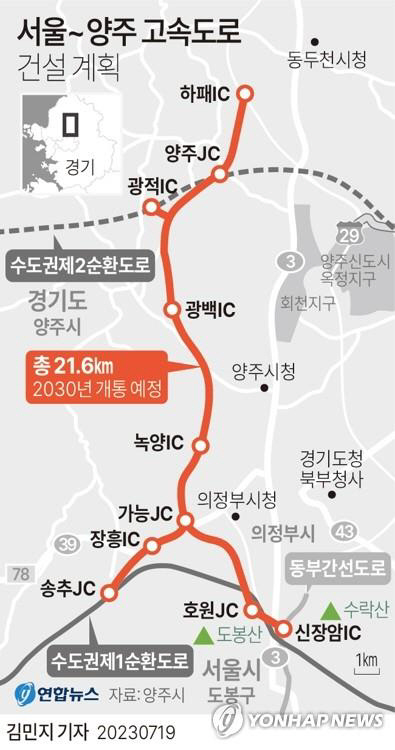 서울~양주 민자고속도로 건설 사업 지연…착공 내년으로 미뤄질 듯
