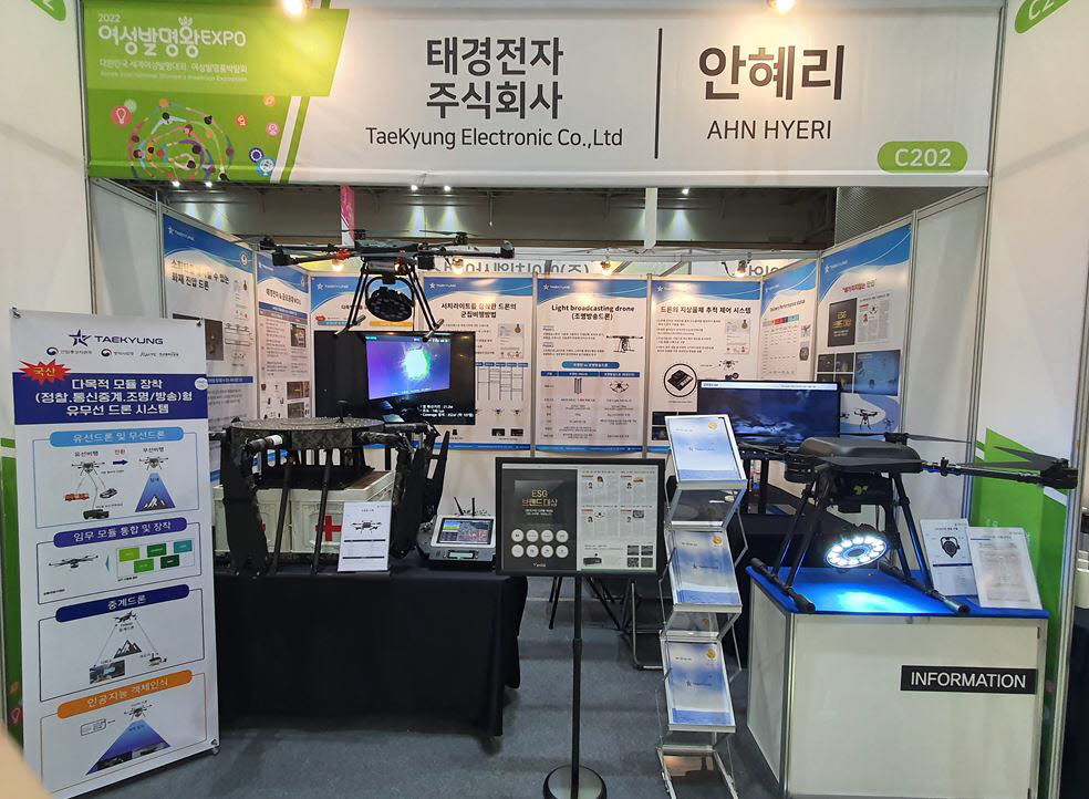 태경전자, “2022 여성발명왕 EXPO에서 조명방송드론 특별상 수상”