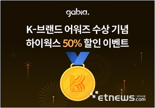 가비아, K-브랜드어워즈 수상 기념 하이웍스 50% 할인