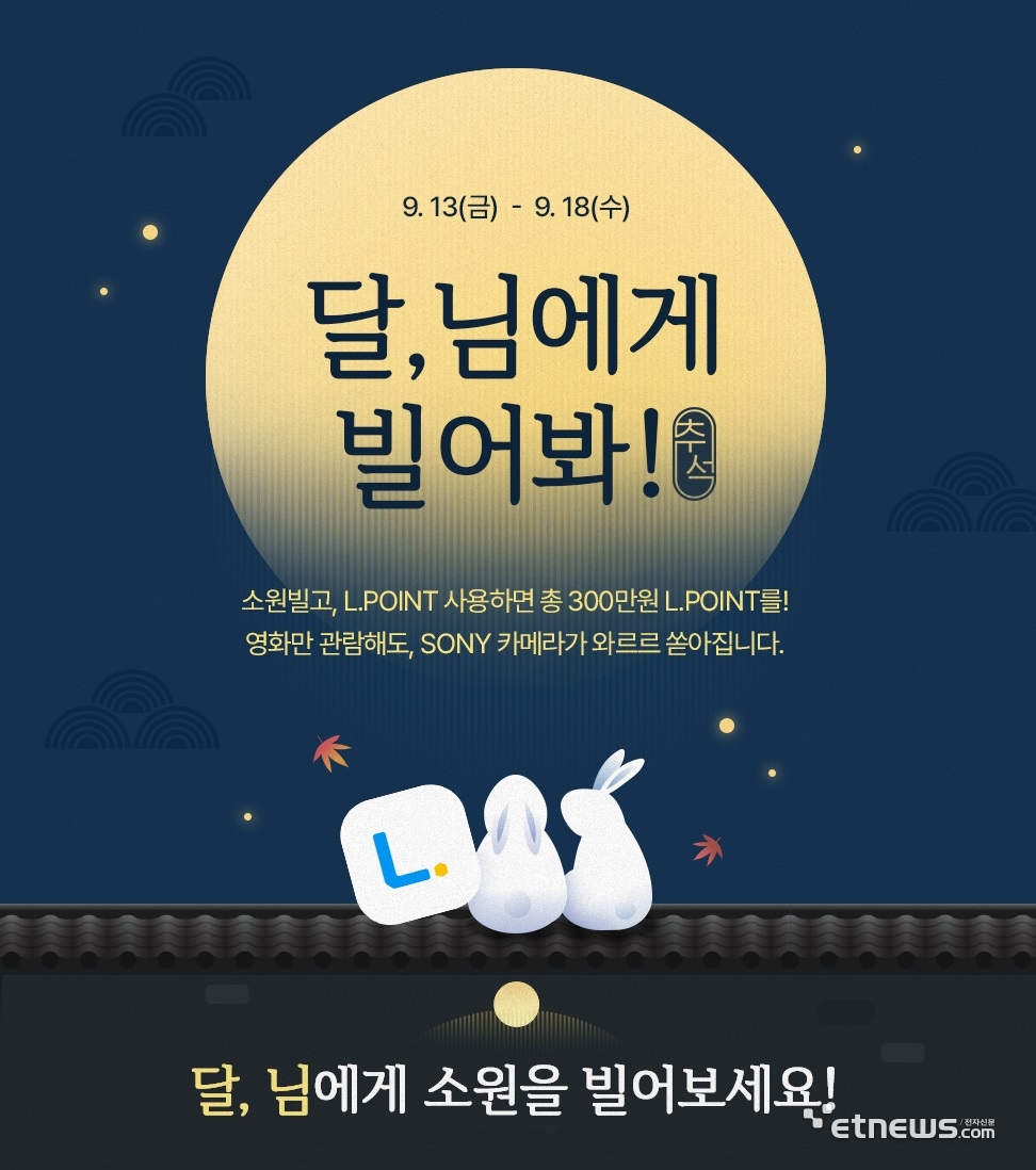 롯데시네마, 추석이벤트 달, 님에게 빌어봐! 진행…L.POINT 1백만점 등 추첨증정