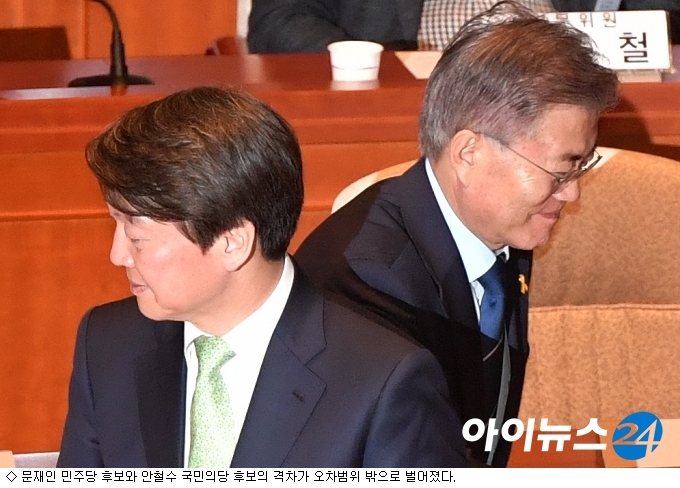 文-安 양강구도 깨지나, 격차 11%포인트 벌어져