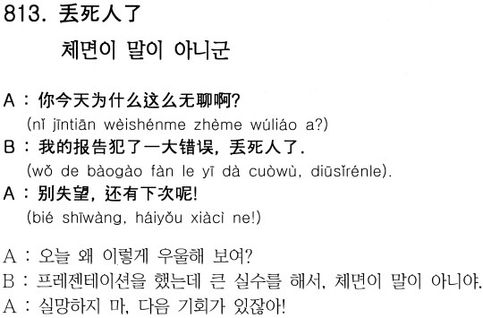 [니하오, 중국어](813) 체면이 말이 아니군
