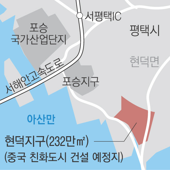 평택에 ‘중국 친화도시’ 건설 무산 위기