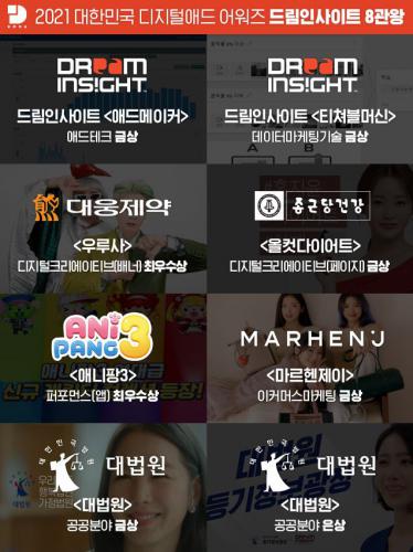 드림인사이트, 대한민국 디지털애드어워즈 8개 부문 수상