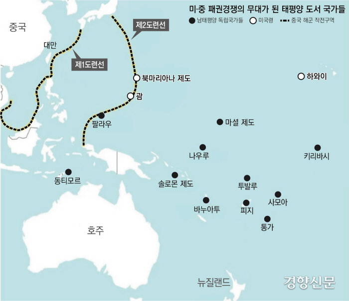 막 오른 미·중 남태평양 외교전…태평양 국가들, 긴장 고조 경제 예속 불안