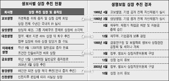 생보사 상장 1호는 누구?