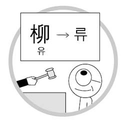 柳씨姓 류로 표기해도 된다