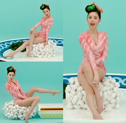 오렌지캬라멜 나나 까탈레나 MV서 몸매 자랑? 맛있겠다. 연어초밥