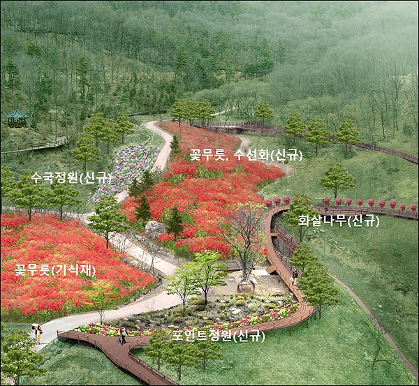 대전 무수동 치유의 숲에 꽃 정원 조성
