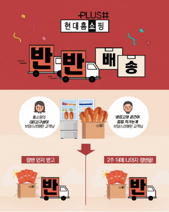 대용량 식품 절반씩… 현대홈쇼핑의 새로운 배송 실험
