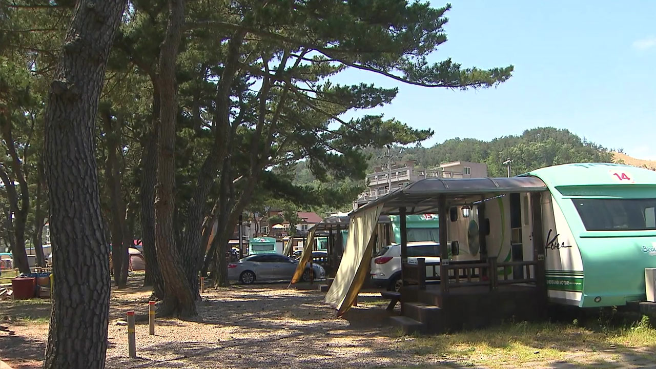 경주 오류 캠핑장, 이른 더위 피하러 온 야영객 북적