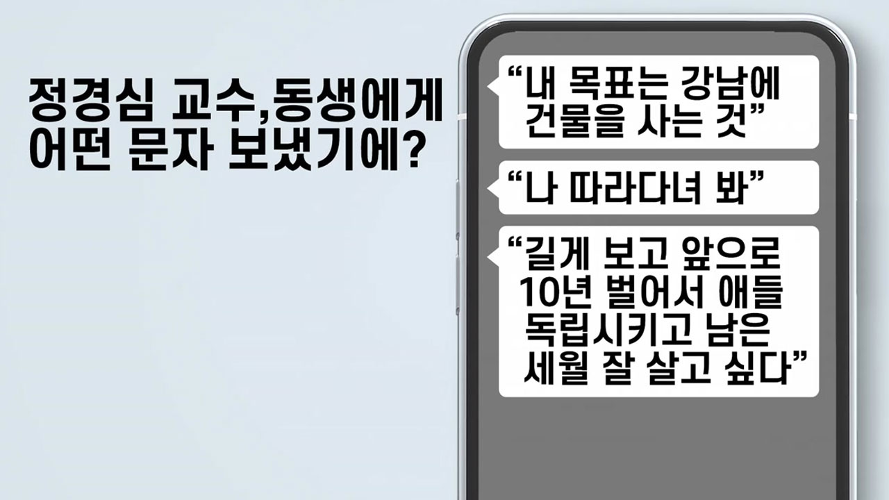 "내 목표는 강남건물"...정경심 문자 논란