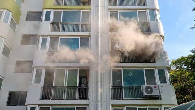 제주 아라주공 아파트 3층서 불…1명 연기 흡입