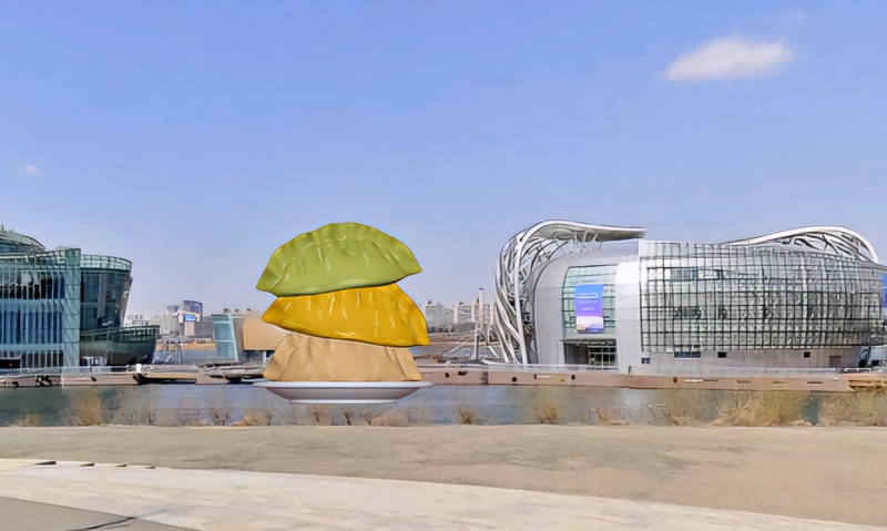세빛섬에 초대형 만두 조형물…롯데웰푸드 간편식 식사이론 이벤트