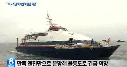 390여명 태운 돌핀호, 엔진고장으로 긴급 회항 ‘다행히 인명피해 없어’